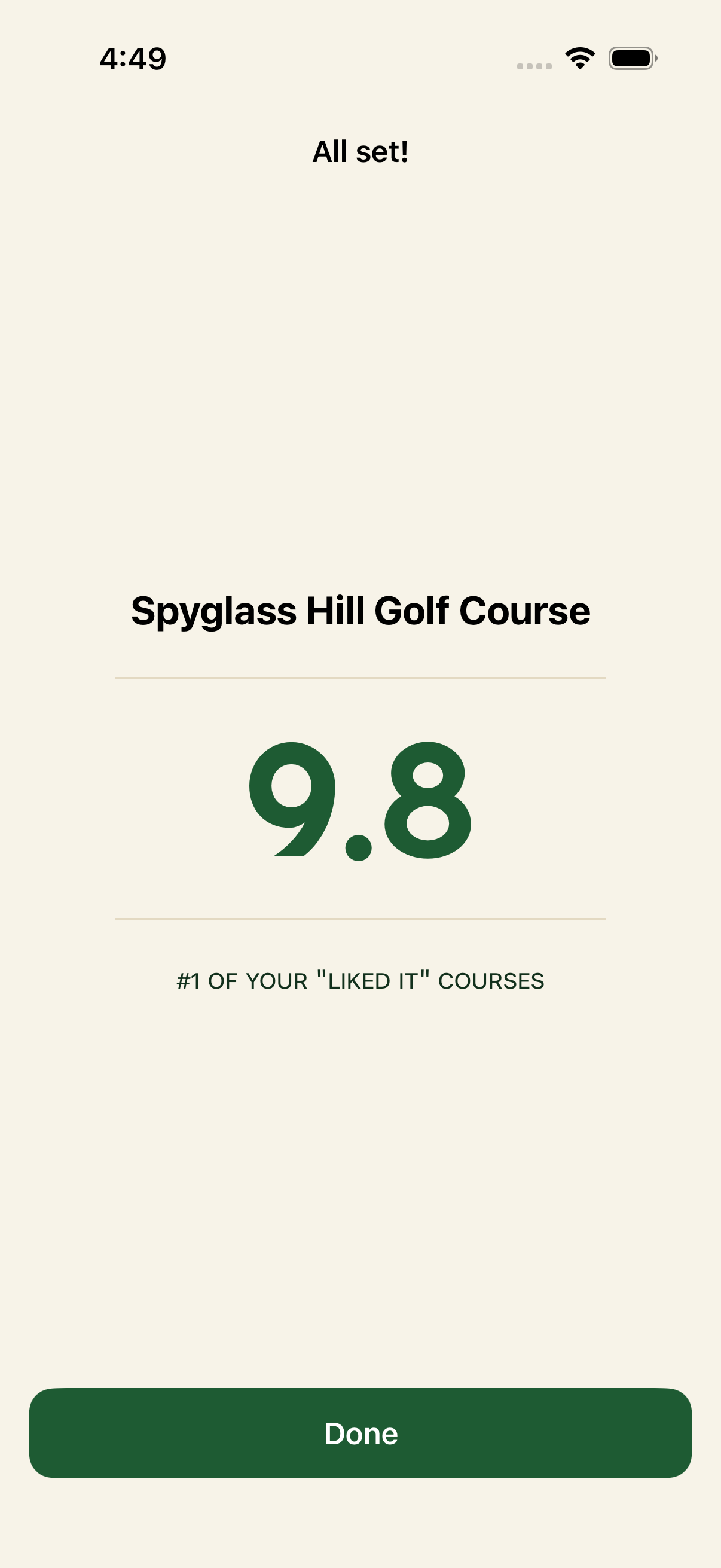 3Wood score reveal: Spyglass Hill Golf Course, 9.8